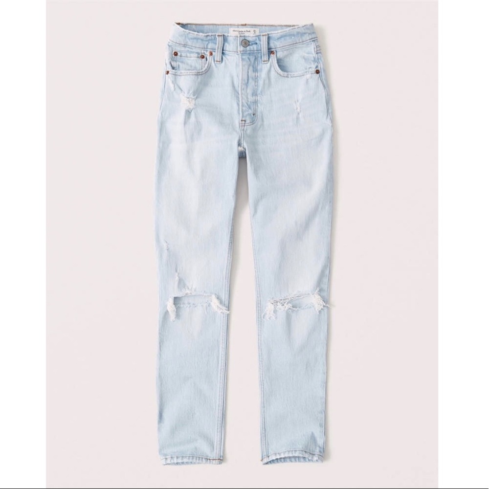 Abercrombie & Fitch Sky Blue Distressed Skinny Jeans